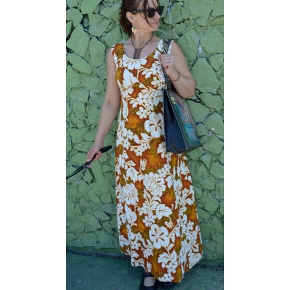 Vintage Royal Hawaiian Floral Maxi Dress - Picture 3 of 10